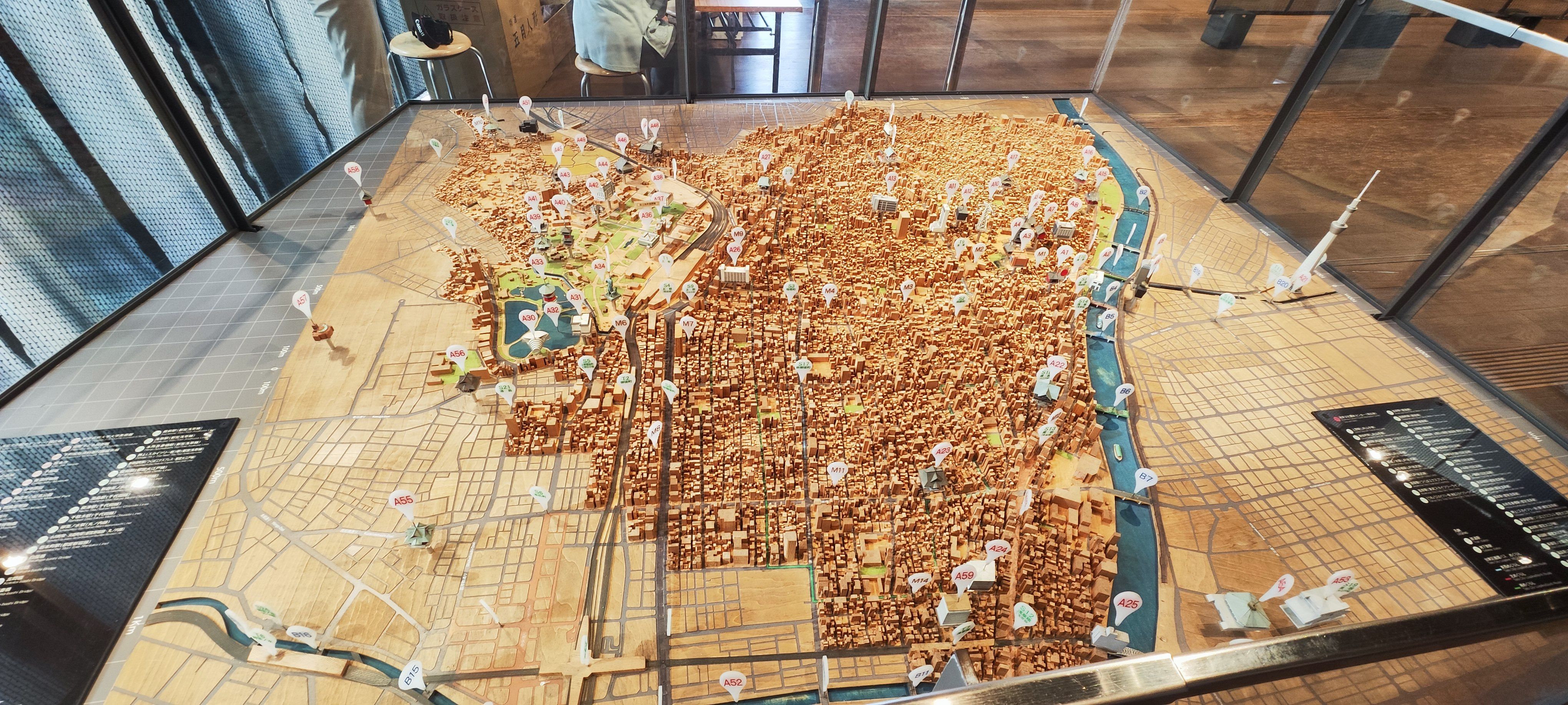 Ein Modell von Asakusa im Tourist Centre