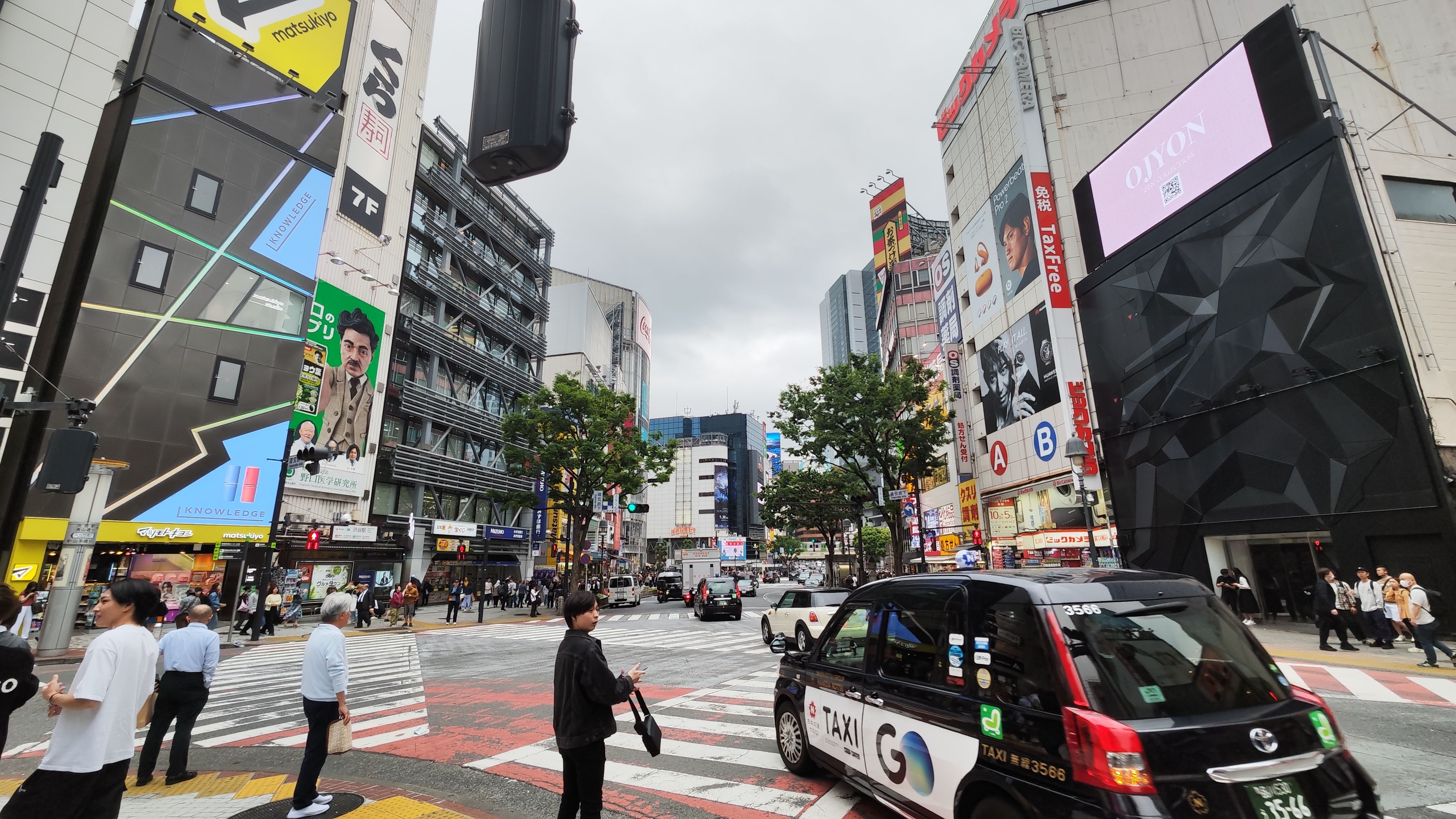 Shibuya - nicht "die Kreuzung", aber dennoch ordentlich viel Fussvolk unterwegs im Hintergrund!